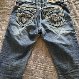 Rock Revival Dark Blue Denim with Orange Stitching